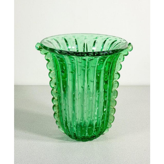 Glass Blown Glass Vase by Toso Murano For Sale - Image 7 of 18