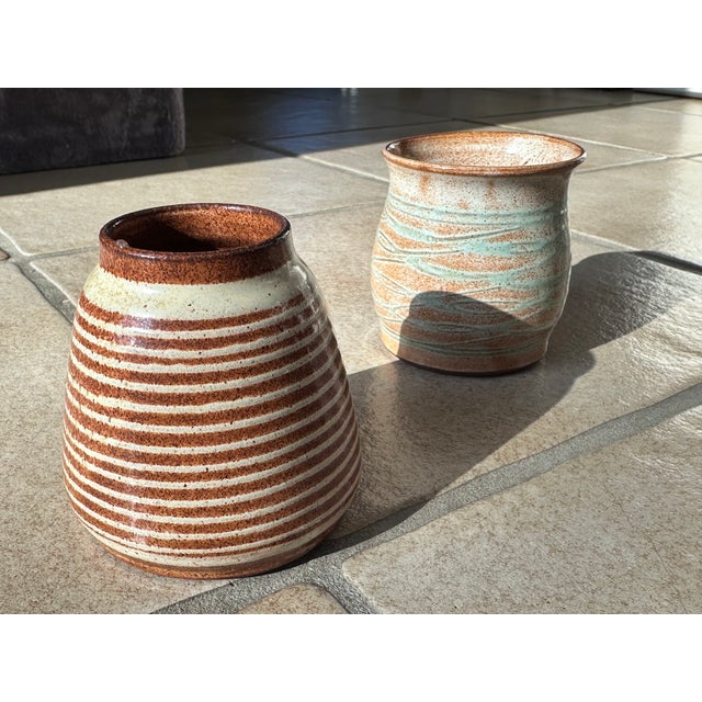 Studio Ceramic Vases by Helma Klett, Germany, 1980s, Set of 2 For Sale - Image 12 of 15