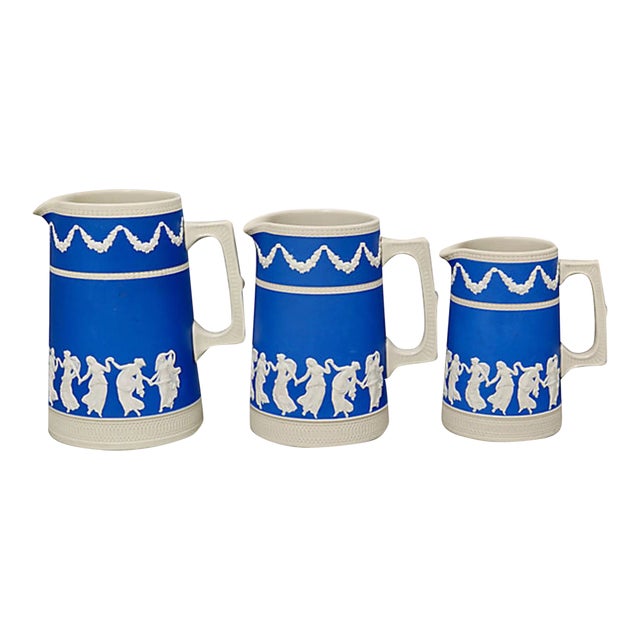 19th-c. Copeland Dancing Hour Jugs, Set of 3 For Sale