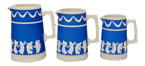 19th-c. Copeland Dancing Hour Jugs, Set of 3