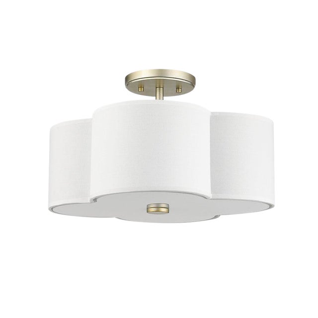The Quatrefoil 3 Light Semi Flush Ceiling Champagne Gold Chairish