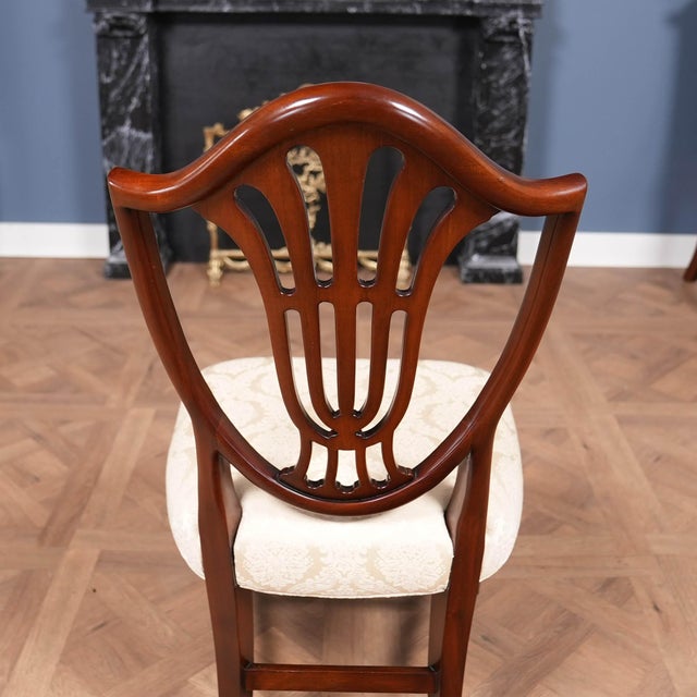 1990s Nvin0524 Vintage Millinder Set of 4 Shield Back Chairs For Sale - Image 9 of 11