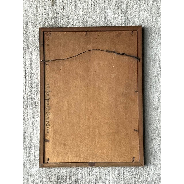 Wood Vintage Original Landscape Watercolor on Board For Sale - Image 7 of 12