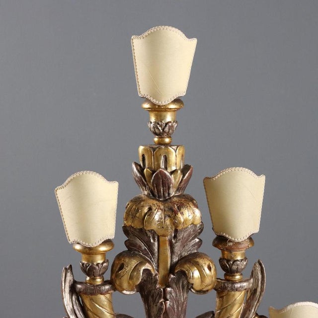 Baroque Carved Wooden Torchlights, Set of 2 For Sale - Image 3 of 12