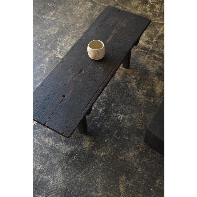 Japanese Antique Japanese Cedar Writing Desk / Meiji-Taisho Era / Soot-Darkened Table For Sale - Image 3 of 18