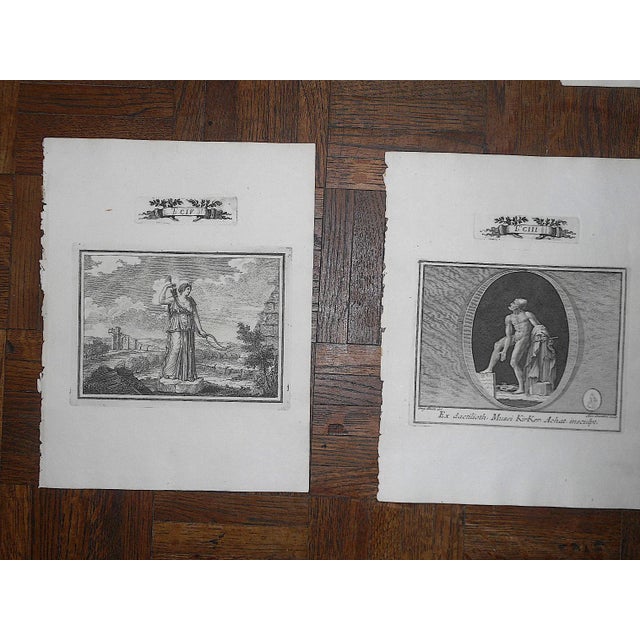 Authentic Antique 18th Century Italian Neoclassical Roman Mythology. Copperplate Engravings - Set of 7 For Sale - Image 4 of 7