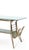 Vintage 1950s Italian coffee table attributed to Cesare Lacca, featuring a brass frame with with two glass shelves; the...