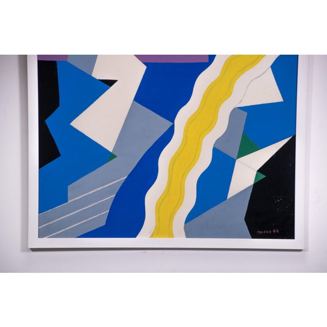 Jozef Mees, Abstract Composition, 1983, Oil Painting on Cardboard For Sale - Image 10 of 12