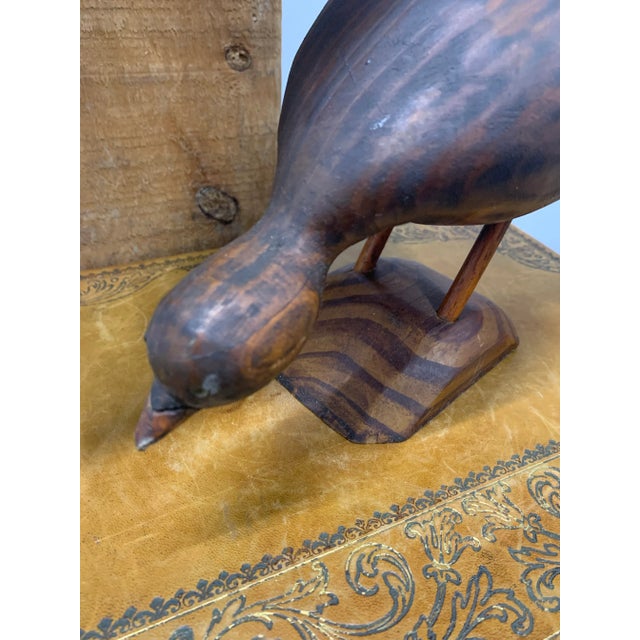Vintage Mid 20th Century Carved Folk Art Bird For Sale - Image 4 of 5