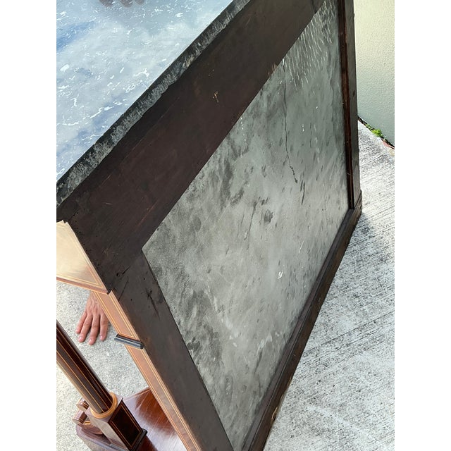Vintage Stone Top Flame Mahogany Pier Table For Sale - Image 9 of 12