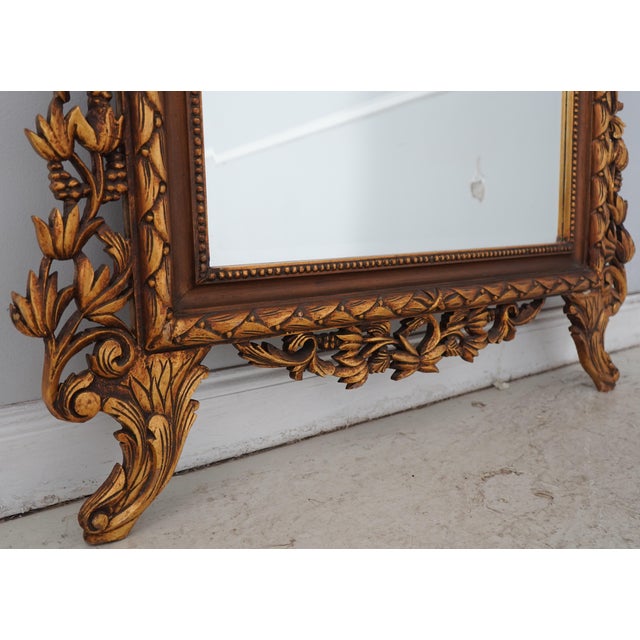 French Monumental Large Gold Finish Ornate Frame Mirror For Sale - Image 3 of 13