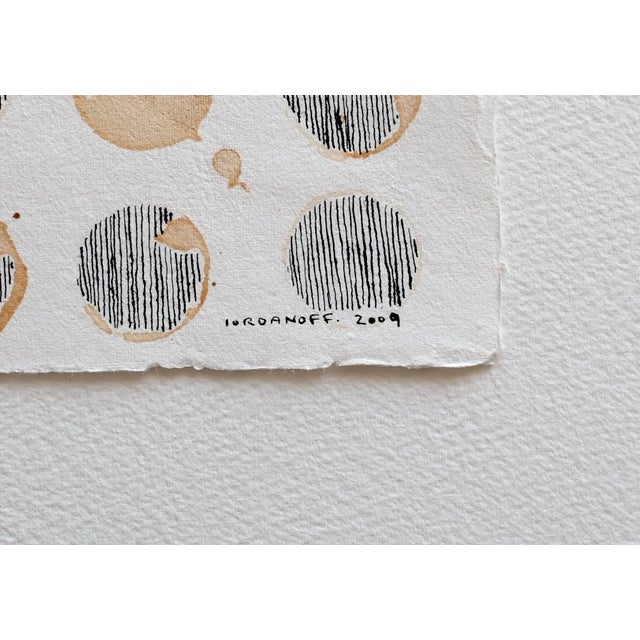 Paper Contemporary Abstract Ink and Coffee on Paper "Les Cafés Madrilains" by Jérémie Iordanoff For Sale - Image 7 of 8