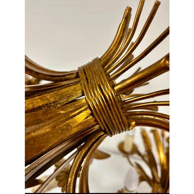 Floral Gilt 5-Light Chandelier from Hans Kögl, 1970s, Set of 2 For Sale - Image 10 of 12