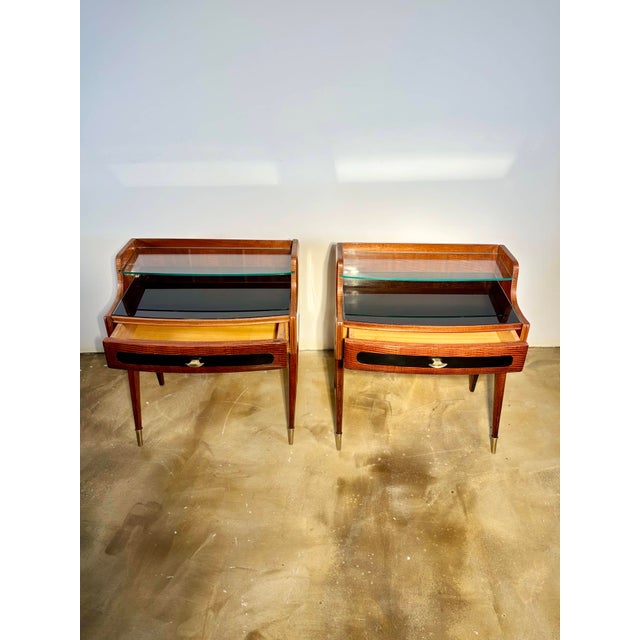Bedside Tables in the style of Paolo Buffa, Milan, Italy, 1960, Set of 2 For Sale - Image 9 of 17