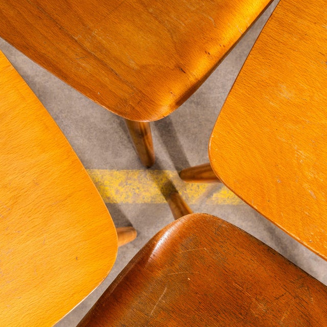 Vintage Stickback Blonde Dining Chairs, 1950s, Set of 6 For Sale - Image 9 of 12