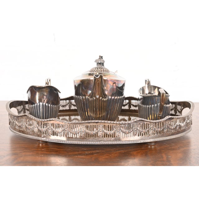 Victorian English Victorian Silverplate Tea and Coffee Service Set For Sale - Image 3 of 12