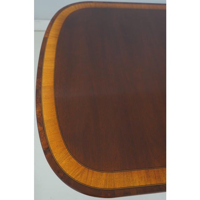 Ethan Allen Mahogany Inlaid Dining Table For Sale - Image 13 of 18