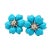 Circa 1980s Italian 18K White Gold Persian Turquoise & Diamond Floral Earrings For Sale In Miami - Image 6 of 9