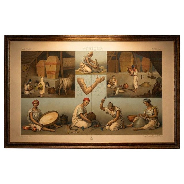 Racinet, Afrique: Kabyle Interior & Craft Scenes, Algeria, 1888, Lithograph For Sale - Image 9 of 9