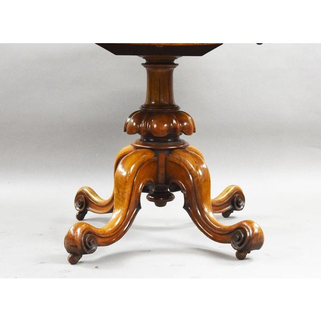 19th Century Victorian Burr Walnut Inlaid Loo Table, 1860 For Sale - Image 5 of 9