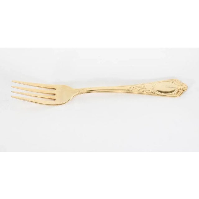 Vintage Solingen Gold Plated Canteen Cutlery, Set of 69 For Sale - Image 11 of 18