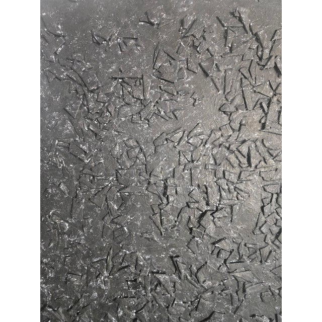 Oversized Matte Black & White Textured Abstract — Original Oil Painting by Diane Grant | Louise Nevelson For Sale - Image 16 of 18