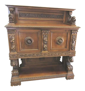 Early 20th Century Continental Italian Three Part Highly Carved Walnut Court Cupboard