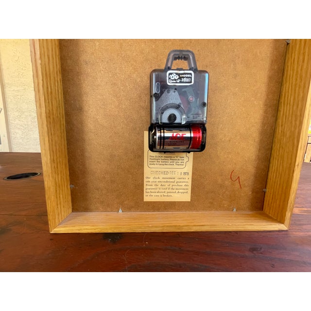 Mid Century Bill Miller Ish White Face Beech Wood Wall Clock - Rare For Sale - Image 4 of 6