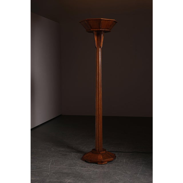Brown Art Deco Standing Lamp, The Netherlands, 1930s For Sale - Image 8 of 15