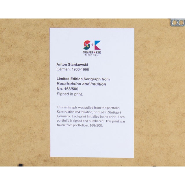 Printmaking Materials 1995 “Konstruktion and Intuition” Serigraph Print by Anton Stankowski For Sale - Image 7 of 7