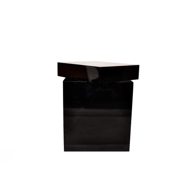 Mid-Century Modern Black Formica Swivel Top Sculpture Stand, Pedestal, Table For Sale - Image 10 of 10