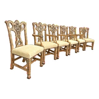 Hickory Chair Emma Chippendale Style Dining Chairs -Set of 6 For Sale