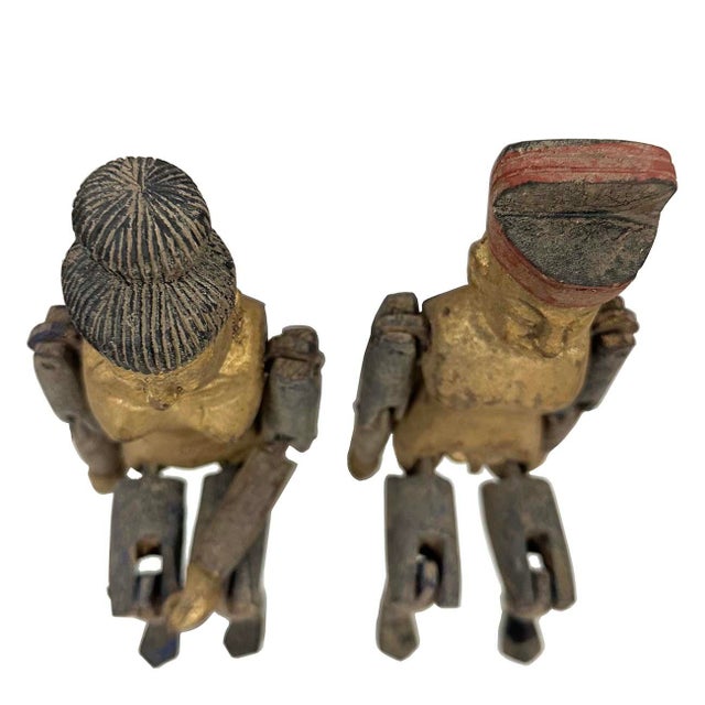 Early 20th Century Antique Chinese Gilt Carved Camphor Wood Adult Toys For Sale - Image 11 of 13