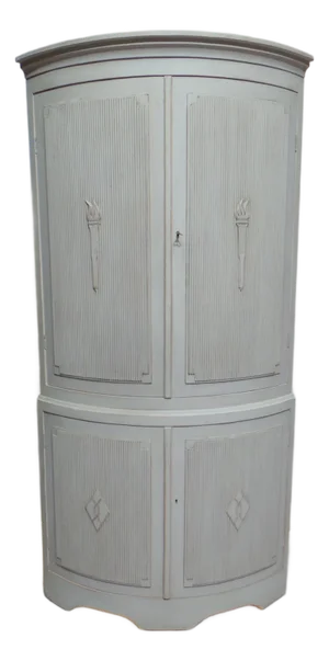 Swedish Gustavian Style Barrel Front Corner Cabinet