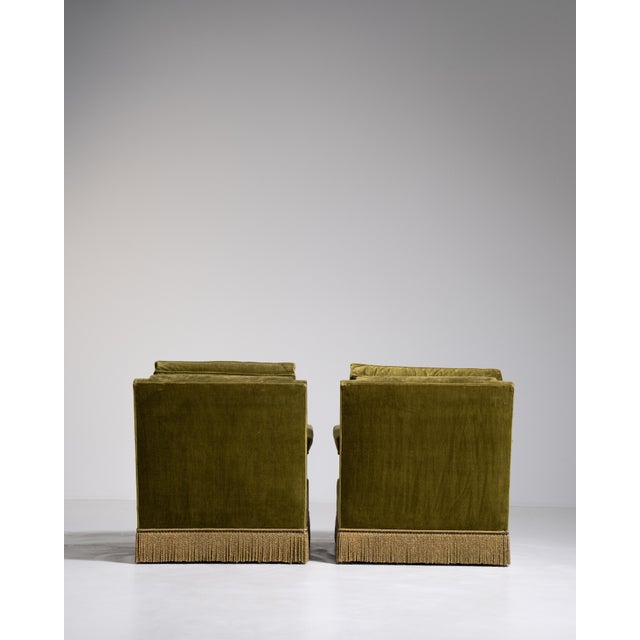 Brown 1940s Pair Of Danish Velvet Armchairs For Sale - Image 8 of 11