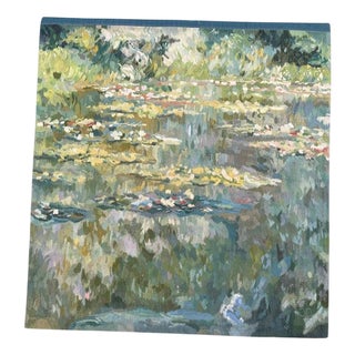 French in the style of Aubusson Tapestry Water Lilies attributed to Claude Monnet, 1960s For Sale