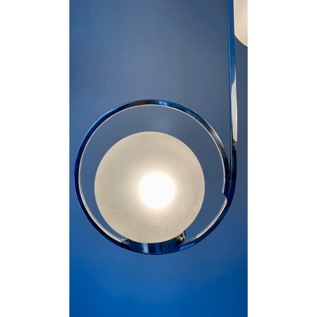 Art Deco Silver Ceiling Lamp with Three Sphere Shades For Sale - Image 11 of 18