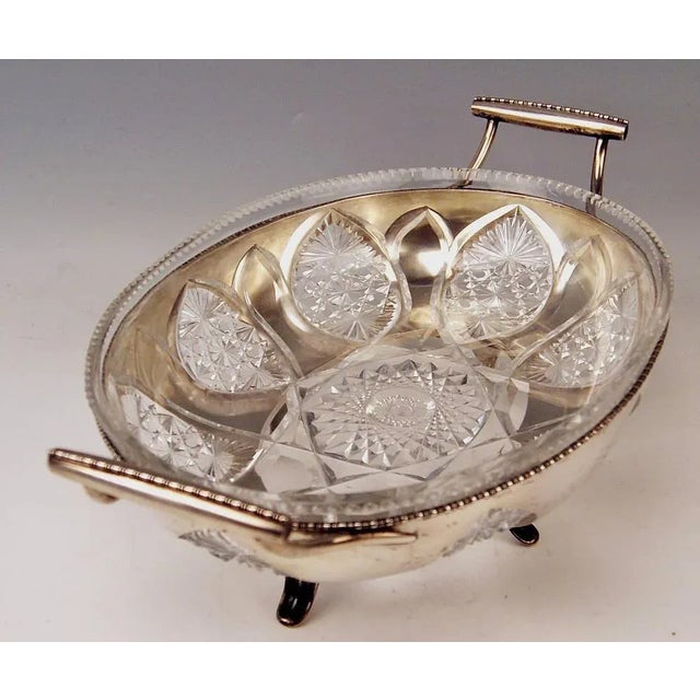 Large Austrian Silver Bowl with Glass Liner, 1900-1910 For Sale - Image 4 of 9