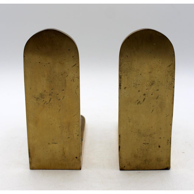 Mid-Century Modern Pair of Continental Mid Century Modern Brass Swan Bookends For Sale - Image 3 of 6