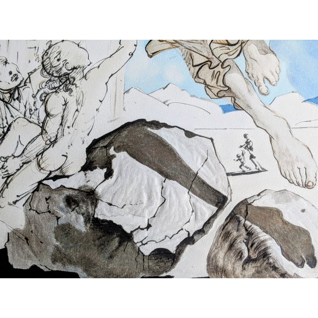 Salvador Dali, The Archangel Raphael, Hand-Signed Aquatint and Relief on Paper, 1980s For Sale - Image 10 of 18