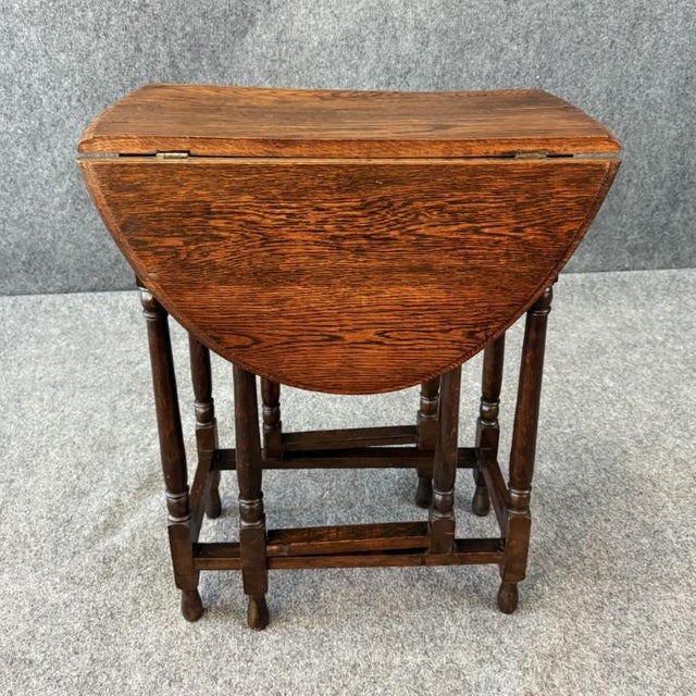 Early 1800’s English Oak Oak Drop Side Table For Sale - Image 4 of 14