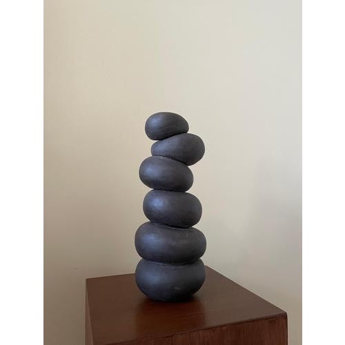 Modder Stacked Miracles Ceramic Sculpture by Françoise Jeffrey Dimensions: Ø 28 x H 10 cm Materials: unique stoneware...