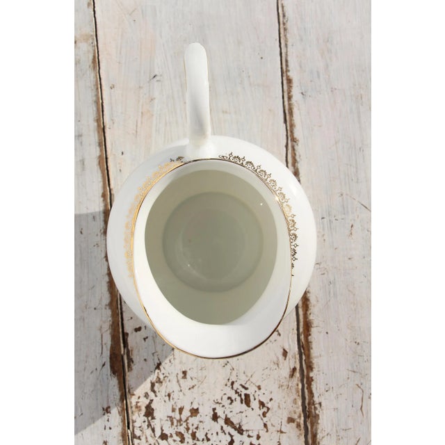 1930s Porcelain Art Deco Creamer or Cream Jug White and Gold, Vista Alegre, Portugal For Sale - Image 9 of 13