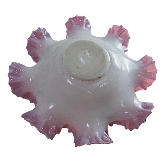 Exquisite 1850-83 Eg Webster Pink Peach Blow Bride’s Basket – Silver Repoussé For Sale - Image 10 of 12