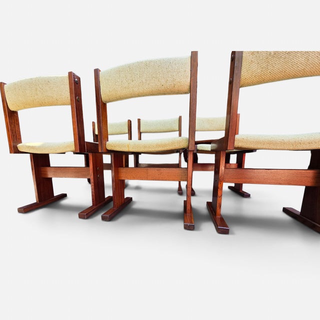 Danish Brutalist Rosewood Dining Chairs Attributed to Gangso Mobler, 1970s. Set of 6 For Sale - Image 9 of 10