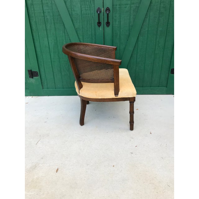 Mid Century Modern Velvet Upholstered Wicker Barrel Chair Chairish