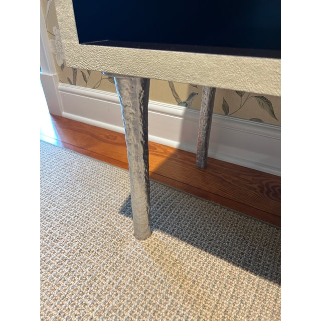 Made Goods Contemporary Cream & Black Shagreen Nightstands - A Pair For Sale - Image 11 of 13
