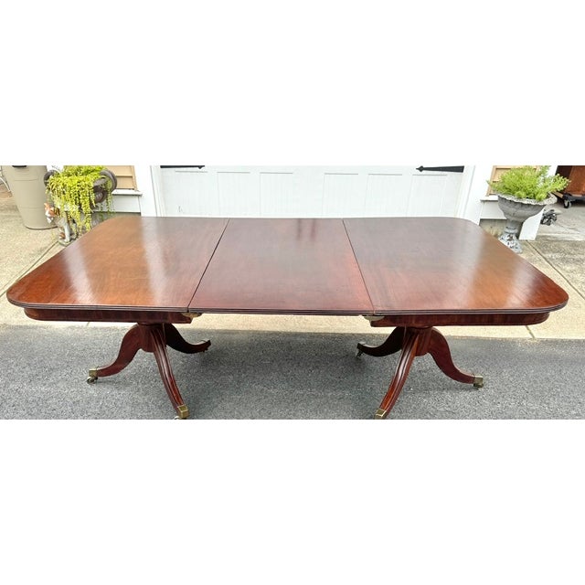 Antique American 2 Pedestal Mahogany Dining Table Early 19th Century For Sale - Image 13 of 14