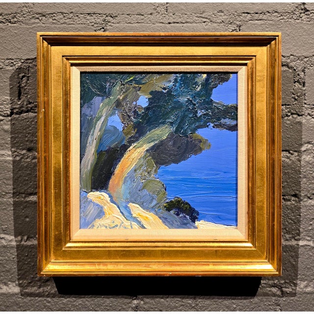 Abstract Roger Muhl -Abstract Coastline Landscape at Spring -Oil Painting For Sale - Image 3 of 9