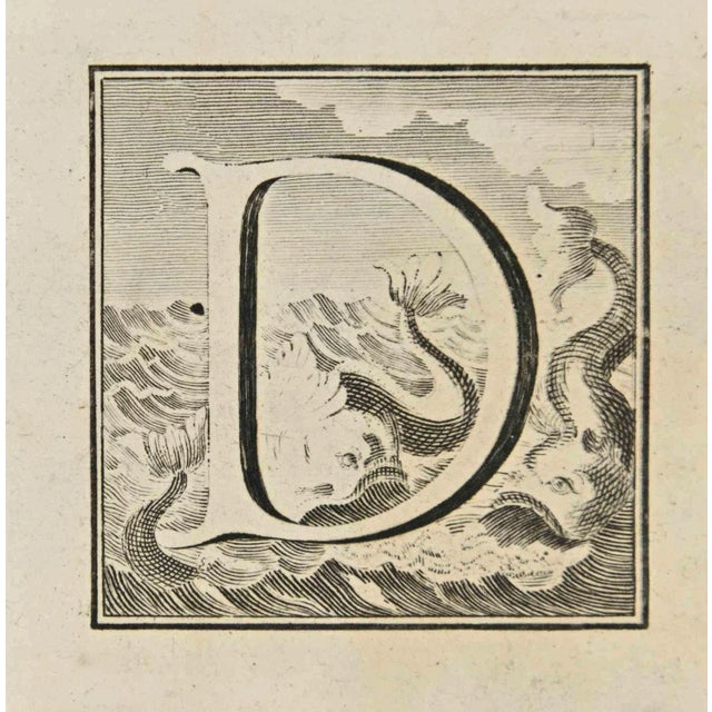 Letter of the Alphabet D from the series "Antiquities of Herculaneum", is an etching on paper realized by Luigi Vanvitelli...